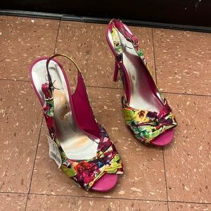Pink and floral heels